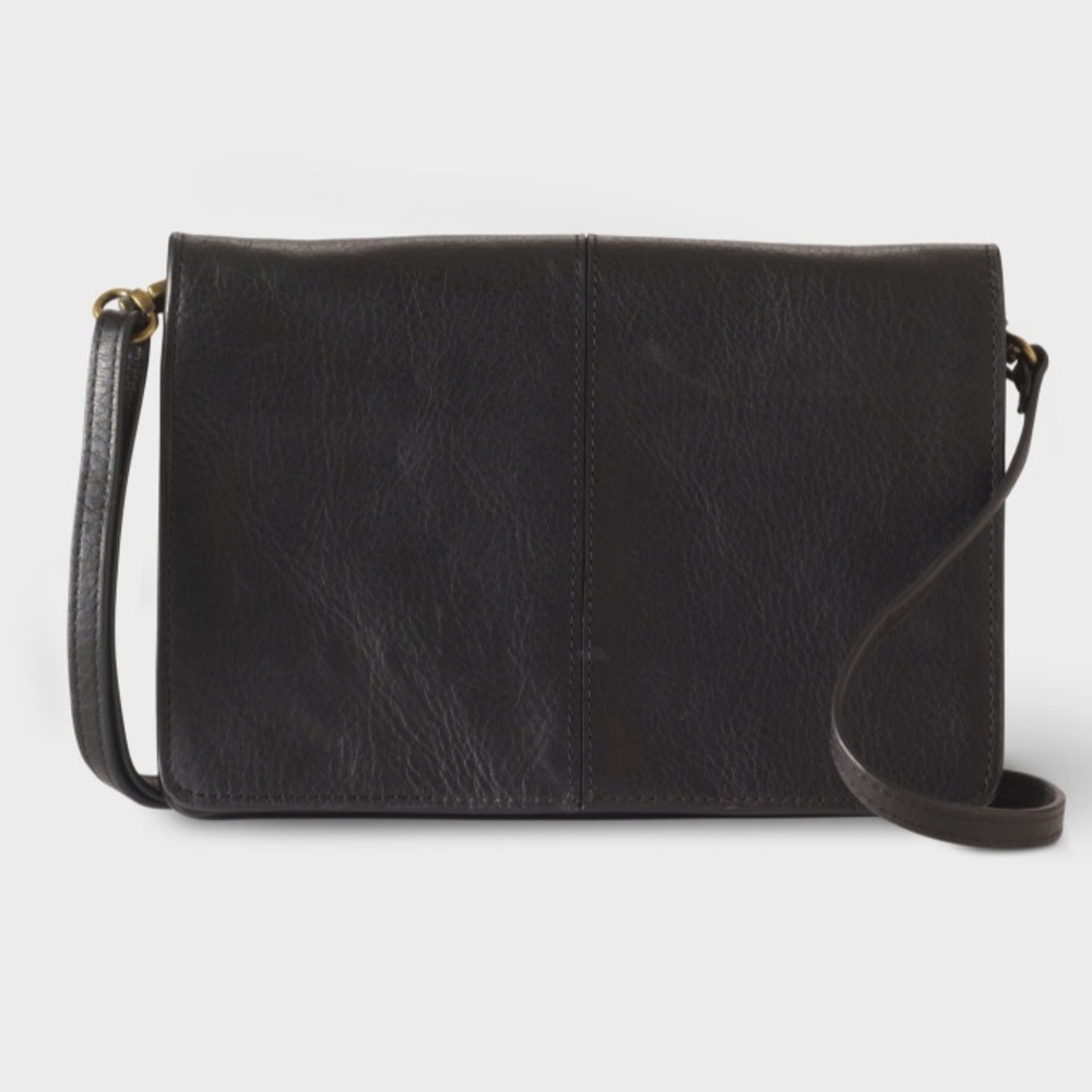 Duluth Trading Black Leather crossbody Wallet bag